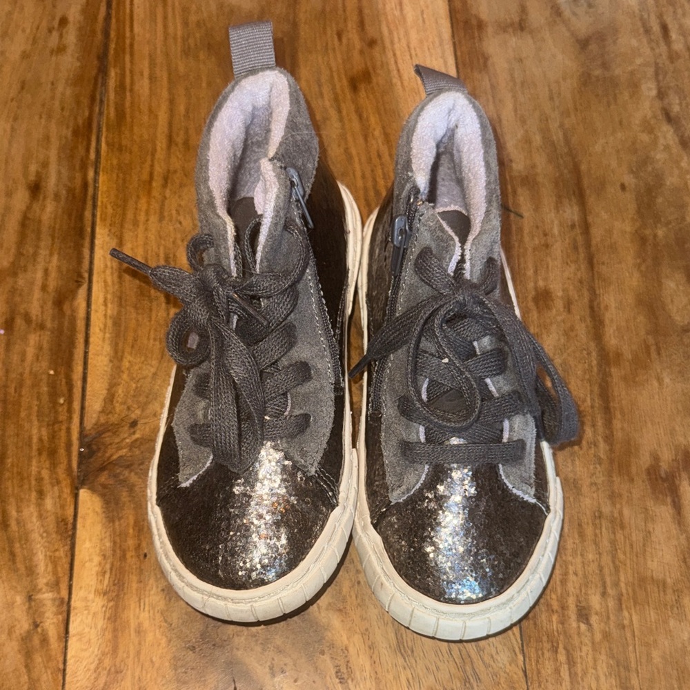 Zara Kids Black Glitter Sneakers